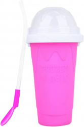 Pahar pentru preparare bautura racoritoare smoothie granita slush DIY in 5 minute - Frozen Magic Slushy Cup 210 ml Roz 