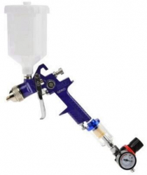 Pistol de vopsit cu reductor manometru si filtru Geko G03151 HVLP 1.4 mm 600 ml 