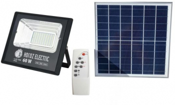 Proiector cu panou solar Tiger-60 Li-Ion telecomanda 60 W 1040 lm lumina rece IP65 aluminiu 