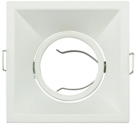 Rama patrata pentru spoturi Meyan-S White MR16 culoare alba 90x90mm Aluminiu 