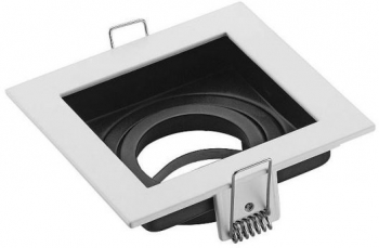 Rama patrata pentru spoturi Petunya-1 White MR16 culoare Alba 100x100mm Aluminiu 