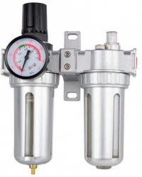 Regulator de aer cu filtru si lubrifiere Geko G01179 cu 2 elemente 10 bar 