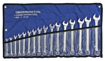 Set 16 chei combinate Strend Pro HR31585 8-24 mm Cr-V husa material textil 