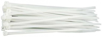 Set 50 coliere plastic pentru prindere Strend Pro CT66BW albe 400x4.8 mm 