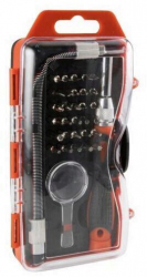 Set biti de precizie cu prelungitor flexibil Home DE 101464 cutie 33 buc Crom Vanadium 