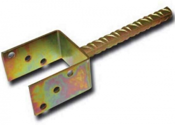 Suport stalp tip U fixare in beton cu tija Strend Pro MA2759 100 mm Zn 