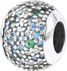 Talisman Argint S925 cu cristale zirconiu bleu/verde 