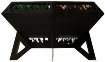 Vatra pentru terasa/gradina Diamond Fire Pit KRO-1089 Otel Negru diametru 611 mm grosime 3 mm