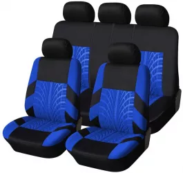 Set Huse Scaune Auto RoGroup Mesh cu fermoare pentru bancheta rabatabila 9 Bucati culoare negru si albastru