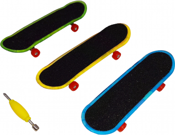 Set mini Skateboard IdeallStore® Fingerboard Light LED 9.5 cm multicolor 
