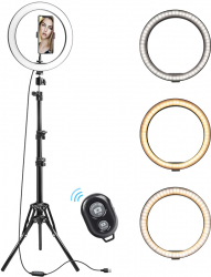 Lampa Circulara Make up Profesionala 26 CM LED cu Lumina Rece/Calda Tip Inel cu Trepied 210cm 