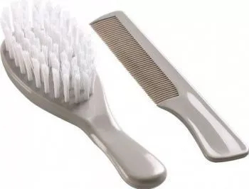 Set perie si pieptan pentru bebelusi Thermobaby-Gri 