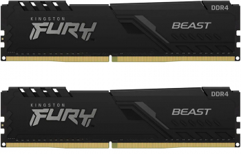 Kit Memorie Kingston FURY Beast 16GB 2X8GB DDR4 3600MHz CL17 Dual Channel KF436C17BBK2/16 