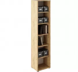 Biblioteca mdf natur stejar artisan alb Rioma 50x38x217.8 cm 