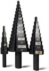Burghie pentru metal in trepte titan set 3 buc 4-12/20/32 mm Richmann Exclusive 