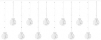 Instalatie luminoasa tip perdea model glob alb cald 8 moduri iluminare interior-exterior IP44 108 LED 2.6 m 