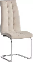 Scaun catifea bej crom Saloma 42x56.5x105 cm 