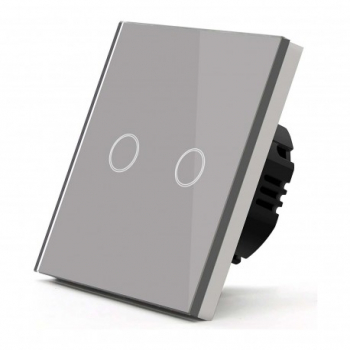 Intrerupator Smart Touch Techstar® Wireless 2.4GHz Sticla Securizata Design Modern Iluminare LED 2 Faze 