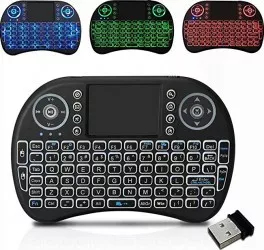 Mini Tastatura wireless 2.4 GHz iluminata RGB pentru TV Box si Mini PC Android OS Smart TV 