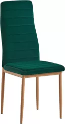 Scaun catifea verde smarald picioare metal stejar Coleta 41x49x96 cm 