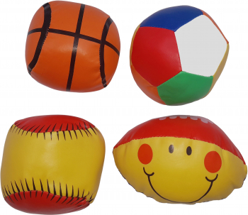 Set 4 mingi de jonglat IdeallStore® spuma poliuretanica 140 g multicolor 