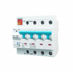 Siguranta Automata Inteligenta Techstar® WiFi Tuya/Smartlife 4P Poli 3P+N Trifazat 80A Compatibila Goog
