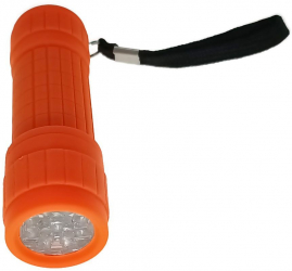 Lanterna cu 9 led-uri Lamex 72826 cu prindere anti-alunecare 100x30mm 3xAAA portocaliu 
