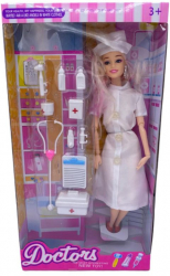 Papusa doctor pediatru cu accesorii articulatii flexibile 30 cm 3 ani 