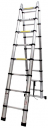 Scara telescopica dubla 5 m 16 trepte 2.5 x 2.5 m 2x8 trepte sarcina maxima 150 kg aluminiu conform EN 131 