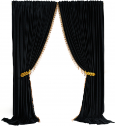 Set de 2 draperii din catifea opace cu rejansa negru accesorizate 140x250 cm 