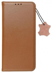 Husa Flip Piele Naturala Compatibila cu Apple iPhone 13 Pro Max Forcell Smart Pro Maro 
