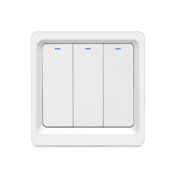 Intrerupator Smart Techstar® Wireless 2.4GHz Button cu Revenire Design Classic Iluminare LED 3 Faze cu 