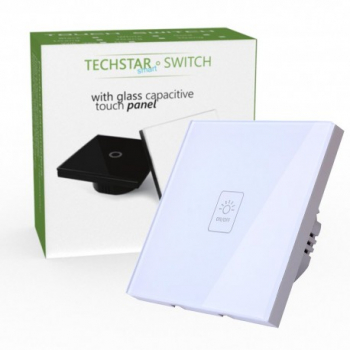 Intrerupator Touch Techstar® TG02 Sticla Securizata Design Modern Iluminare LED 1 Faza Alb 