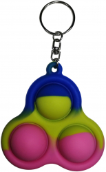 Jucarie antistres Pop it breloc silicon triunghi 8 cm tricolor 