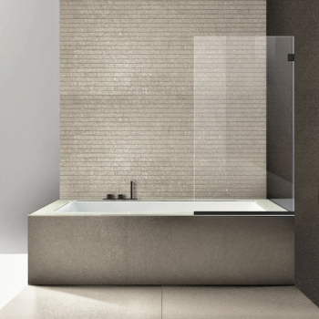 Paravan cada Ravana Elegance Black 70x140 cm sticla clara securizata 