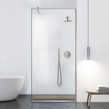 Paravan dus walk-in Aqua Class INOX 50x195 cm sticla clara securizata anticalcar 
