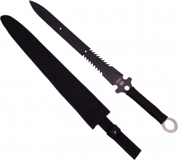 Sabie de vanatoare IdeallStore® Last Ronin maner textil 68.5 cm negru 