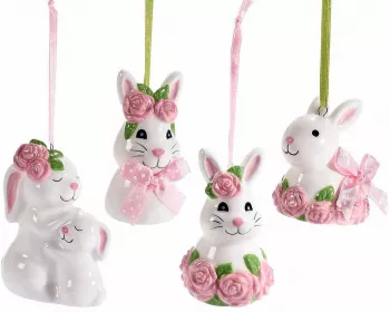 Set 4 figurine Iepurasi 6.5x4x8 cm 