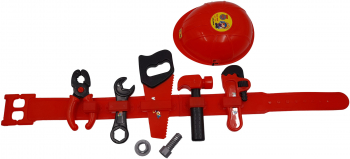 Set scule de jucarie IdeallStore® Working Belt plastic 75 cm rosu 