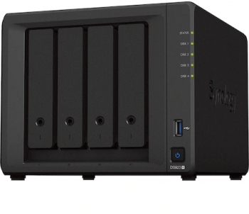 NAS Synology DiskStation DS923+ CPU AMD R1600 2.6GHz, 4GB DDR4, 4-Bay SATA, 2 x M.2 NVMe, 2 x USB3.2, 1 x eSATA, 2 x RJ45 Gb