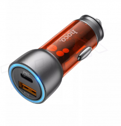 Incarcator Auto 43W cu doua porturi USB QC3.0 PD25W HOCO NZ8 Portocaliu 