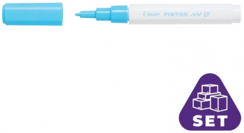 Marker cu vopsea Pintor Pilot 0.7 mm varf rotund EF Albastru Pastel 