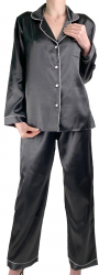 Pijama satin 6526 Negru L 