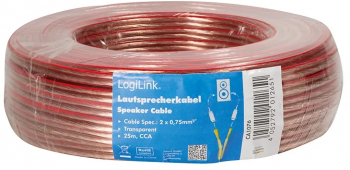 ROLA cablu audio LOGILINK conductor din CCA 20.75mm2 25m transparent and CA1076 and 