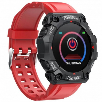 Ceas Smartwatch Techstar® FD68 1.3 inch IPS Design Sport Bluetooth 4.0 Monitorizare Tensiune Puls Rosu 
