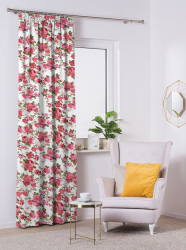 Set draperii blackout model floral cu rejansa din bumbac tip fagure Madison 200x260 cm densitate 700 g/ml Garden Flowers 2 buc 