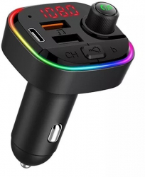 Modulator FM 12-24V Bluetooth 5.0 cu functie de incarcator auto Fast Charge 3.0 si port USB C - C13 