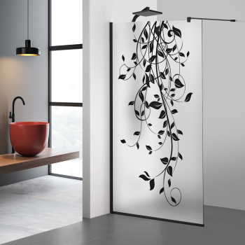 Paravan dus walk-in Aqua Roy Black model Dance negru 120x195 cm sticla 8 mm mata securizata anticalcar 