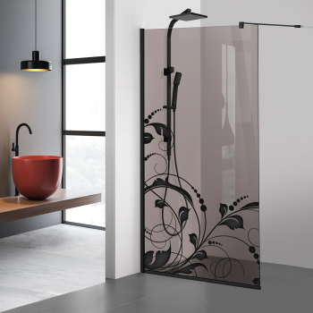 Paravan dus walk-in Aqua Roy Black model La vie negru 120x195 cm sticla 8 mm bronz securizata anticalcar 