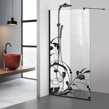 Paravan dus walk-in Aqua Roy Black model La Vie negru 110x195 cm sticla 8 mm clara securizata anticalcar 